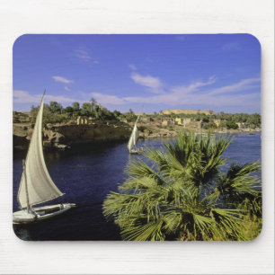 Africa, Egypt, Upper Egypt, Aswan. Feluccas 2 Mouse Mat