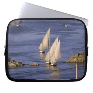 Africa, Egypt, Upper Egypt, Aswan. Feluccas Laptop Sleeve