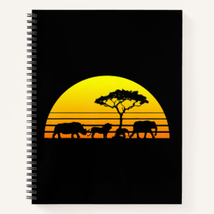 Africa Elephant Lion Rhino Kenya Namibia Tanzania Notebook
