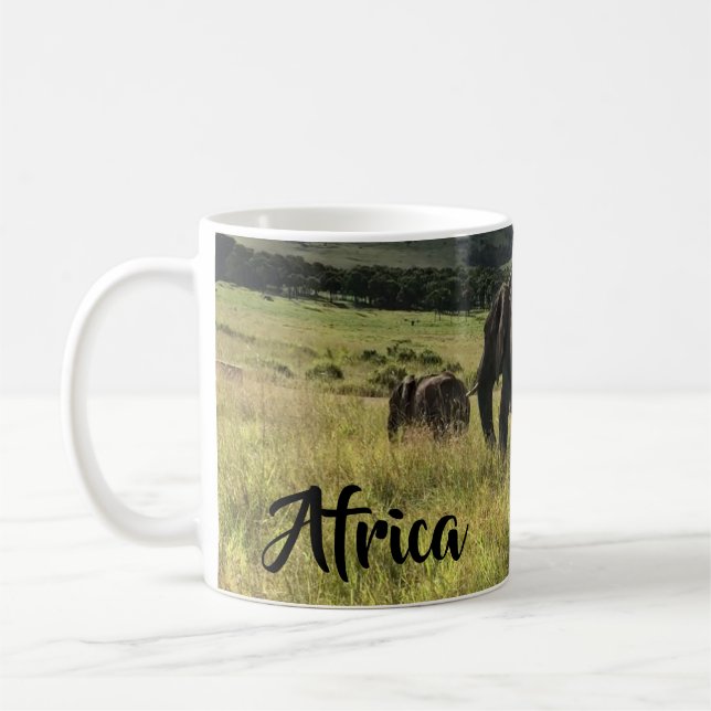 Africa Elephants Kenya Masai Mara Coffee Mug (Left)