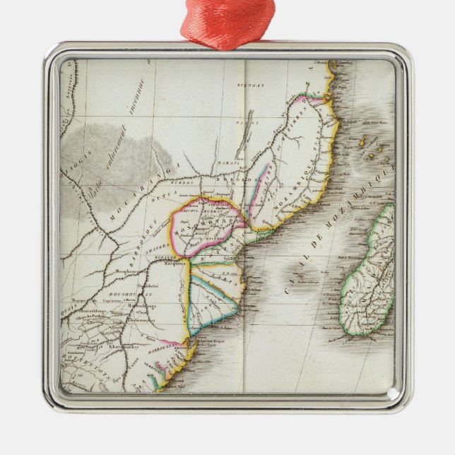 Africa Engraved map Metal Tree Decoration (Front)