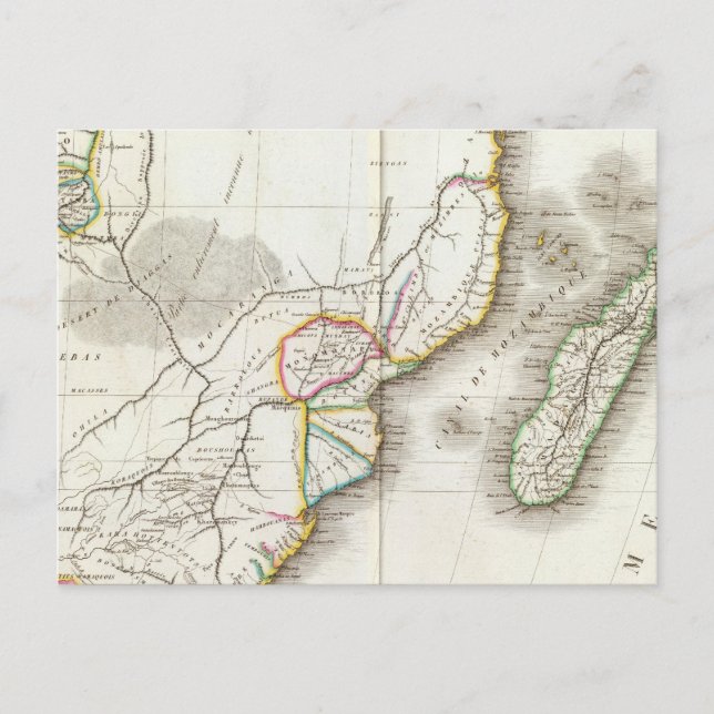 Africa Engraved map Postcard (Front)