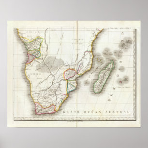 Africa Engraved map Poster