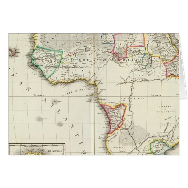 Africa Engraved map with 2 inset maps (Front Horizontal)