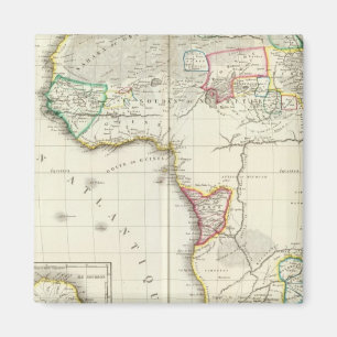 Africa Engraved map with 2 inset maps Magnet