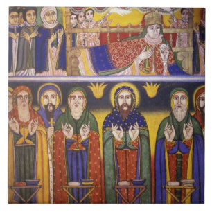 Africa, Ethiopia. Artwork depicting apostles and Tile