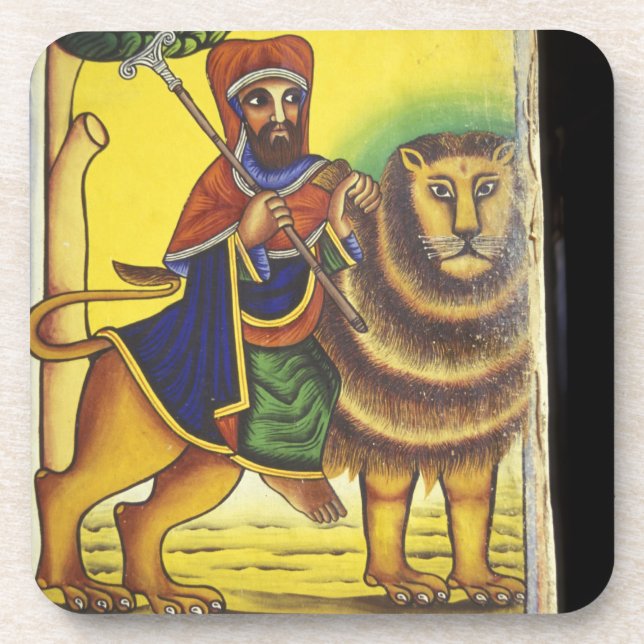 Africa, Ethiopia. Artwork depicting Lion of Coaster (Front)