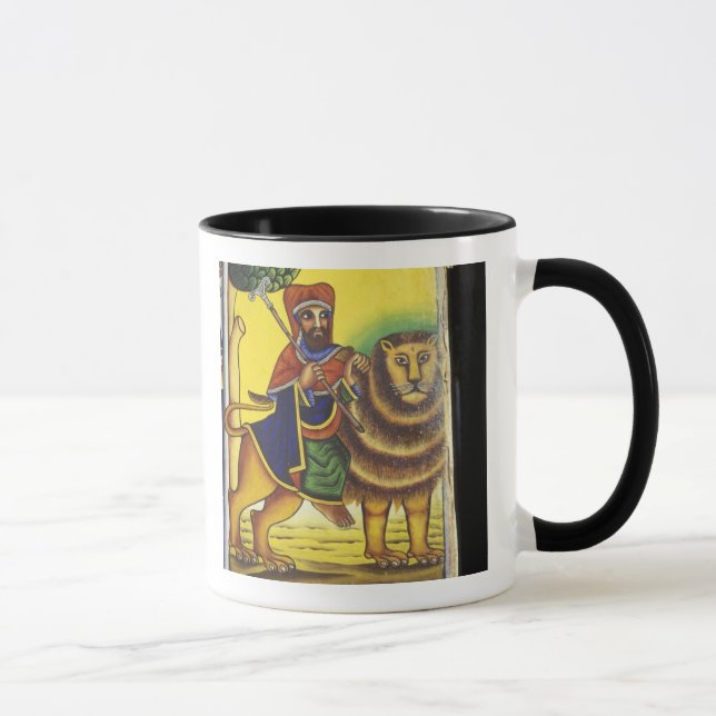 Africa, Ethiopia. Artwork depicting Lion of Mug (Right)