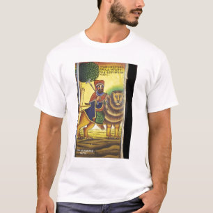 Africa, Ethiopia. Artwork depicting Lion of T-Shirt