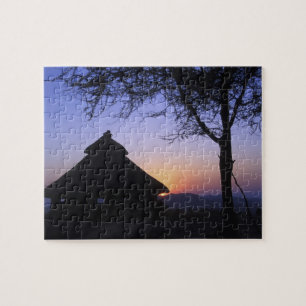 Africa, Ethiopia, Omo river region, Sunset over Jigsaw Puzzle