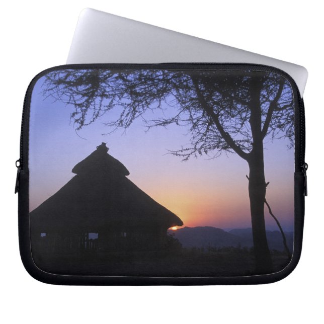 Africa, Ethiopia, Omo river region, Sunset over Laptop Sleeve (Front)