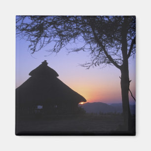 Africa, Ethiopia, Omo river region, Sunset over Magnet