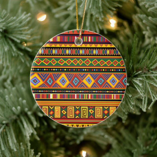 Africa Ethnic Art Pattern  Ceramic Tree Decoration (Tree)