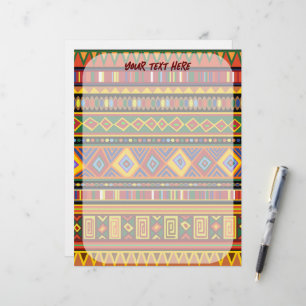 Africa Ethnic Art Pattern  Custom Letterhead