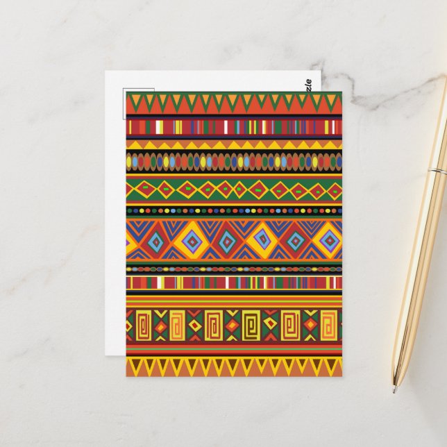Africa Ethnic Art Pattern  Postcard (Front/Back In Situ)
