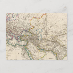 Africa, Europe and western Asia Atlas Map Postcard