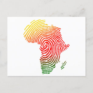 Africa Finger Print, Black History, Equal Rights, Postcard