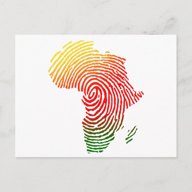 Africa Finger Print, Black History, Equal Rights,  Postcard (Front)