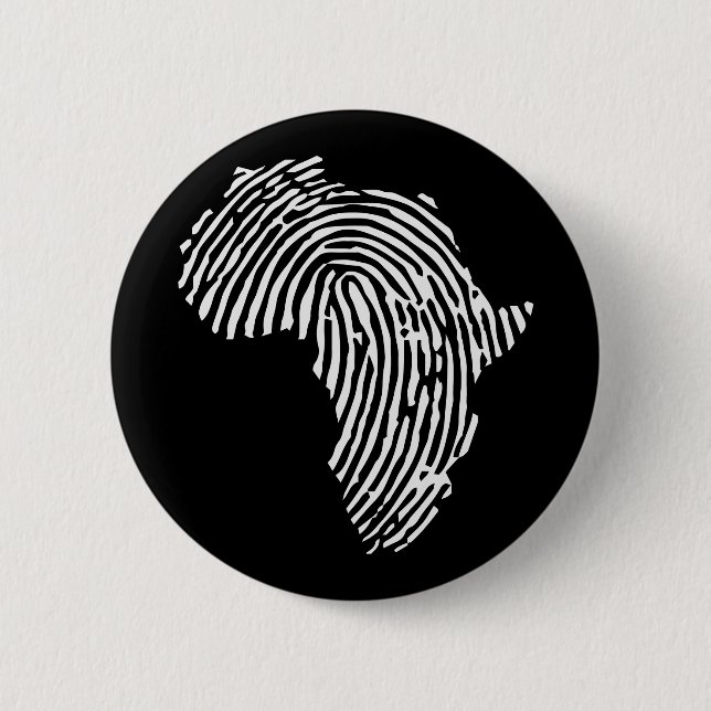 Africa Finger Print, Black Power, African 6 Cm Round Badge (Front)