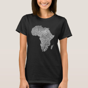 Africa Fingerprint African Flag Black Pride DNA Af T-Shirt