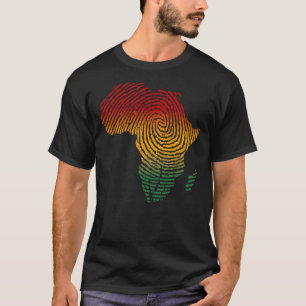Africa Fingerprint African Flag Black Pride DNA Af T-Shirt