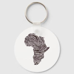 Africa Fingerprint Cultural Pride Black History Mo Key Ring