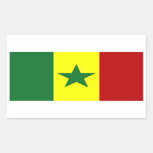 Africa: Flag of Republic of Senegal Rectangular Sticker