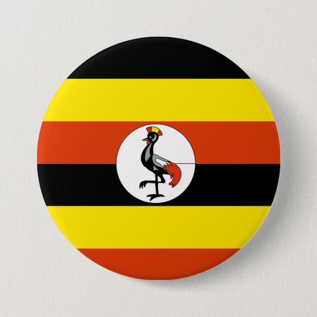 Africa: Flag of Uganda 7.5 Cm Round Badge (Front)