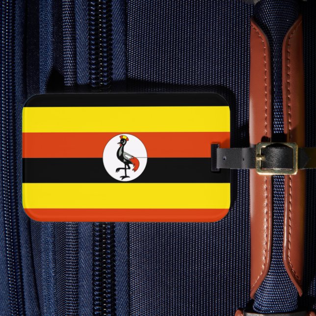 Africa: Flag of Uganda, Luggage Tag (Front Insitu 4)