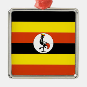 Africa: Flag of Uganda Metal Tree Decoration