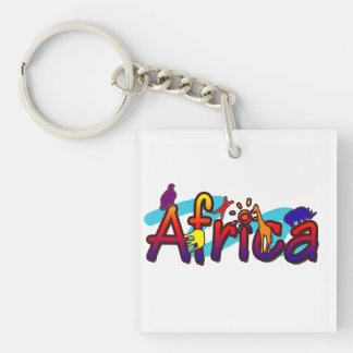 Africa fun colourful safari logo key ring