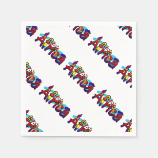 Africa fun colourful safari logo napkin
