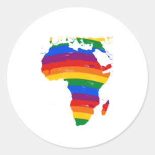 AFRICA GAY PRIDE CLASSIC ROUND STICKER