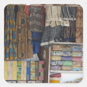 Africa, Ghana, Accra. Accra Textile & Handicraft Square Sticker