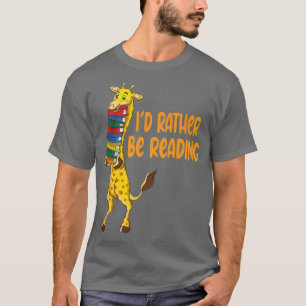 Africa Giraffes A Stack Reading Books Lovers Funny T-Shirt