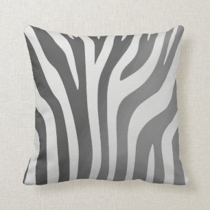 Africa Grey And White Zebra Stripe Pillow