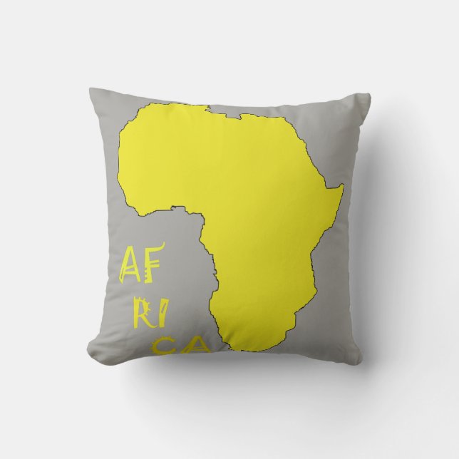 Africa Grey and Yellow Pillow (Front)