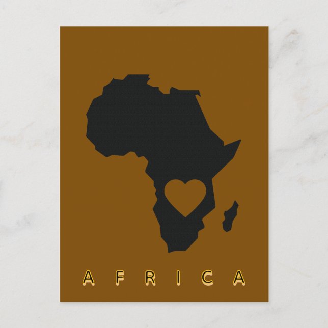 Africa Heart Map Postcard (Front)
