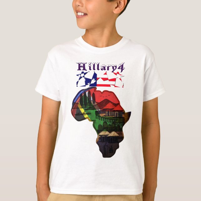 Africa Hillary USA for President stronger together T-Shirt (Front)