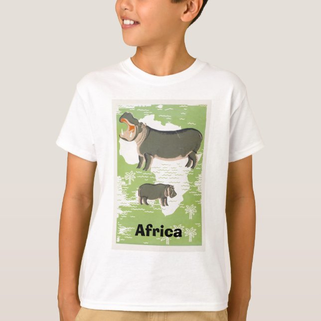 Africa Hippopotamus Hippo Jungle T-shirts (Front)
