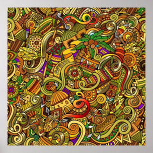 Africa Illustration Art Poster