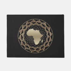 Africa in a Gold and Bronze  Motif Doormat
