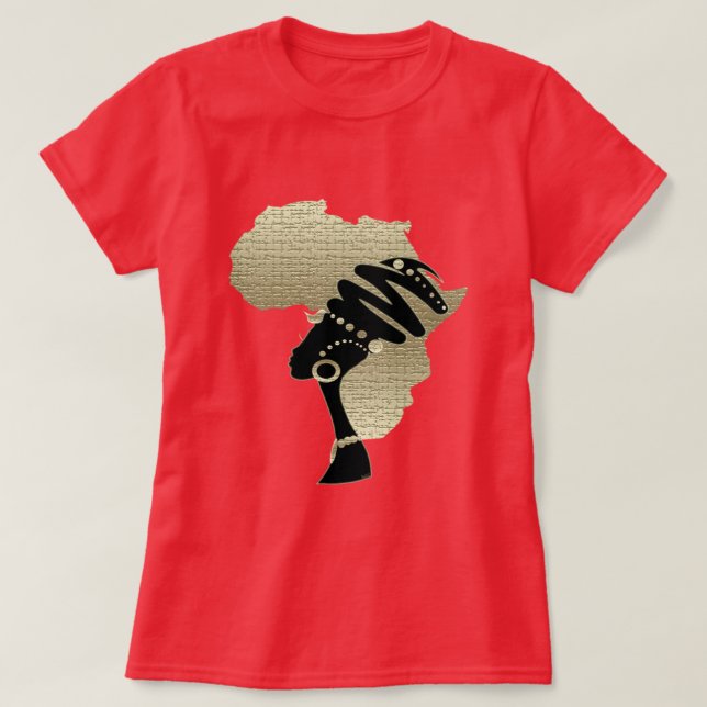 Africa In Gold T-Shirt (Design Front)