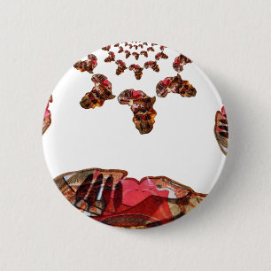 Africa in Motion: Kaleidoscope Map Design 6 Cm Round Badge