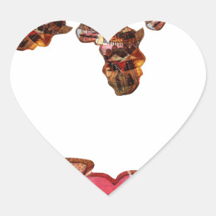 Africa in Motion: Kaleidoscope Map Design Heart Sticker