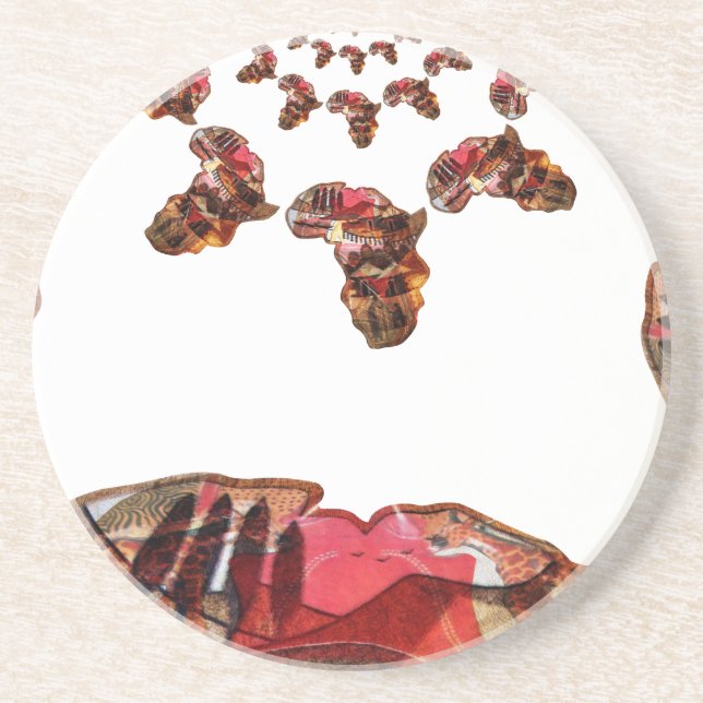 Africa in Motion: Motif & Map Design - Print Coaster (Front)