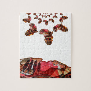 Africa in Motion: Motif & Map Design - Print Jigsaw Puzzle