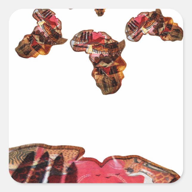 Africa in Motion: Motif & Map Design - Print Square Sticker (Front)