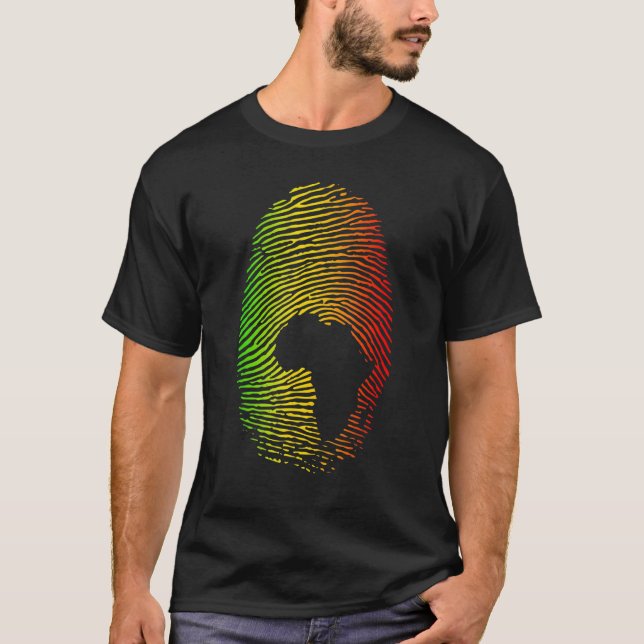 Africa Is In My DNA Fingerprint African Roots Afri T-Shirt (Front)