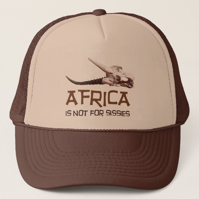 Africa is not for sissies: African Springbok skull Trucker Hat (Front)